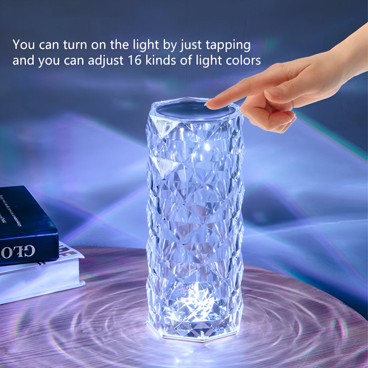 Crystal Table Lamp for Bedroom 16 Colors Touch/Remote