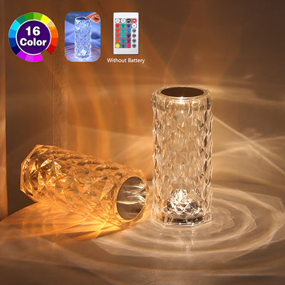 Crystal Table Lamp for Bedroom 16 Colors Touch/Remote
